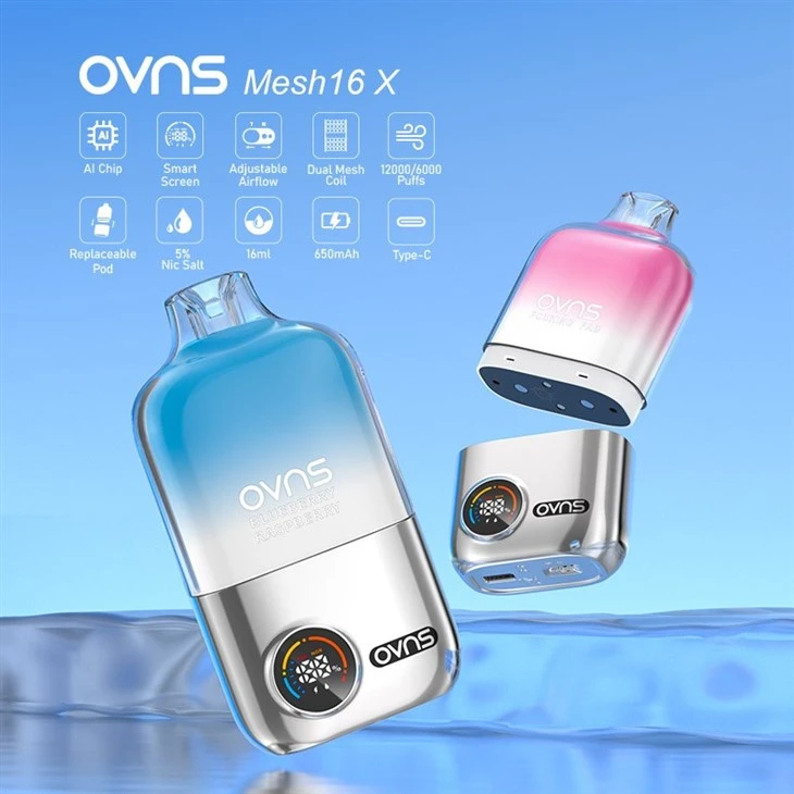 OVNS Mesh16X Replaceable Pod System Kits 12000 Puff Vape suppliers OVNS Mesh16X Replaceable Pod System Kits 12000 Puff Vape suppliers